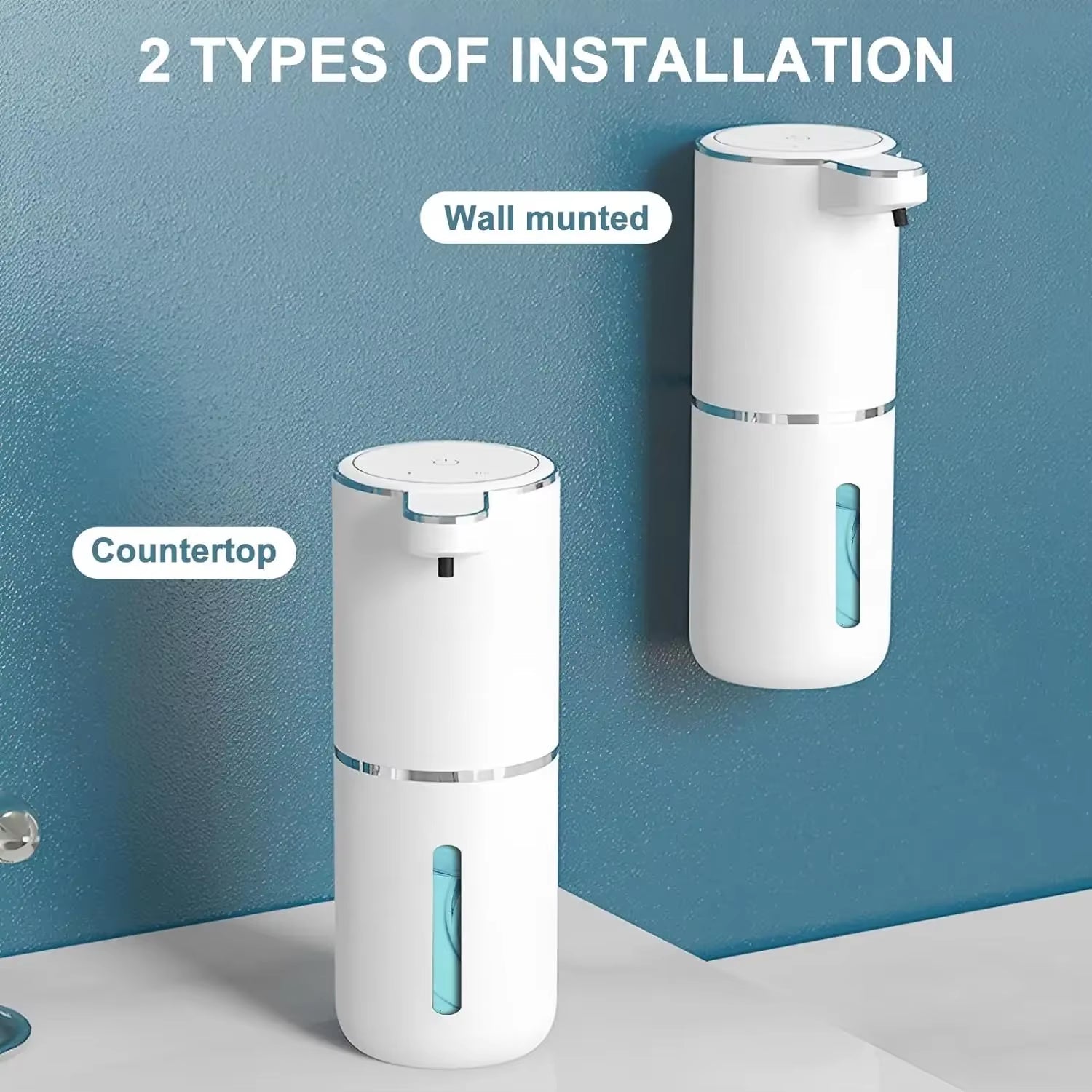 Automatic Touchless Foaming Soap Dispenser - 380ml USB Rechargeable with 4 Adjustable Foam Levels