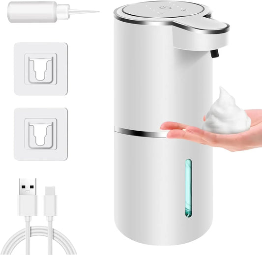 Automatic Touchless Foaming Soap Dispenser - 380ml USB Rechargeable with 4 Adjustable Foam Levels