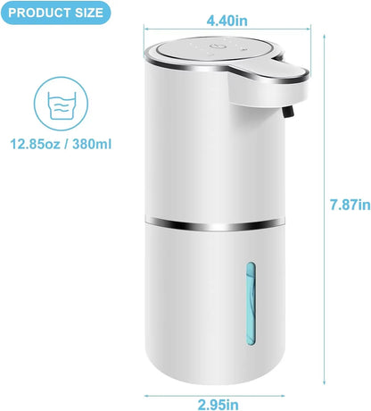Automatic Touchless Foaming Soap Dispenser - 380ml USB Rechargeable with 4 Adjustable Foam Levels